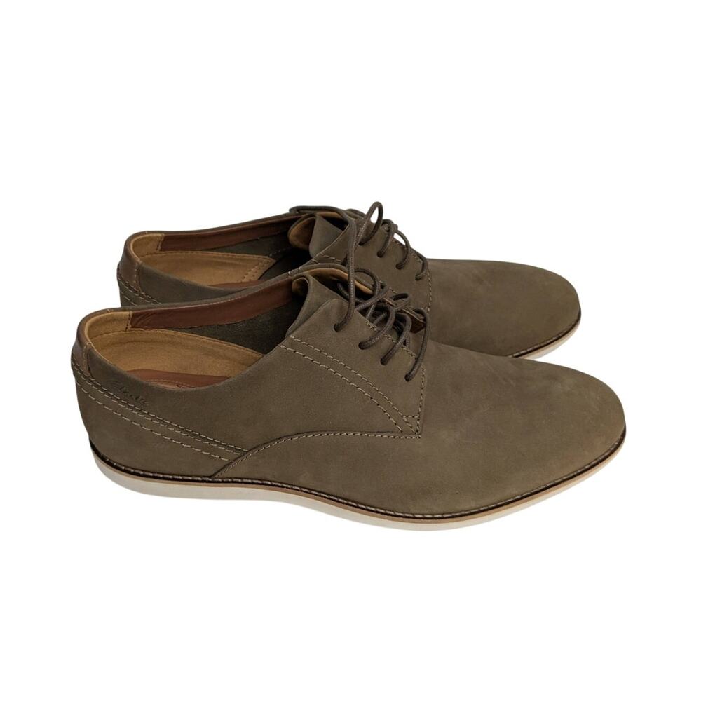 Clarks Franson Brown Suede Leather Derby Dress Shoes US Men's Size 11.5M